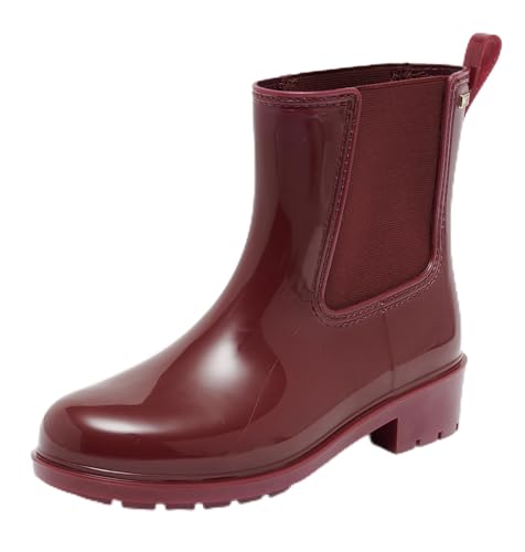 Tommy Hilfiger Damen Gummistiefel Flag Rainboot Rutschfest, Rot (Deep Rouge), 41 von Tommy Hilfiger