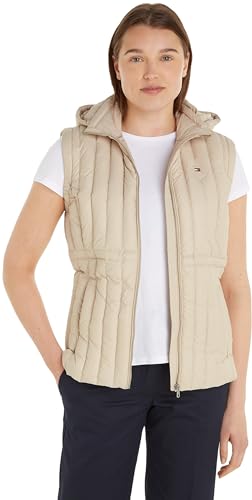 Tommy Hilfiger Damen Feminine LW DOWN Vest WW0WW40485 Westen, Beige (Classic Beige), XXL von Tommy Hilfiger