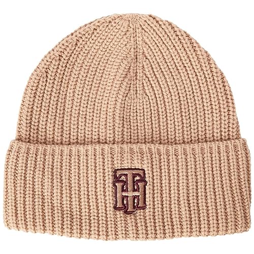 Tommy Hilfiger Damen Feminine PREP Beanie AW0AW14032 Gestrickte Mütze, Braun (Countryside Khaki), OS von Tommy Hilfiger