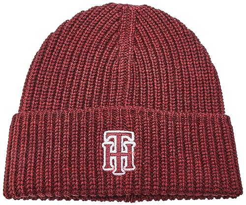 Tommy Hilfiger Damen Feminine PREP Beanie AW0AW14032 Gestrickte Mütze, Rot (Rouge), OS von Tommy Hilfiger