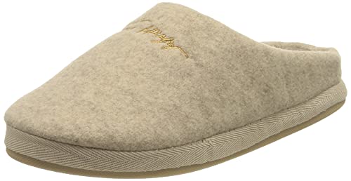 Tommy Hilfiger Damen Home Slipper Felt FW0FW06715 Hausschuhe, Beige (Beige Heather), 37 EU von Tommy Hilfiger