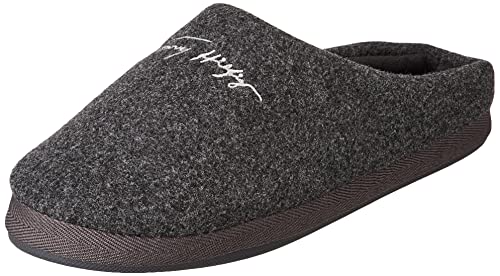 Tommy Hilfiger Damen Home Slipper Felt FW0FW06715 Hausschuhe, Grau (Dark Ash), 35.5 EU von Tommy Hilfiger