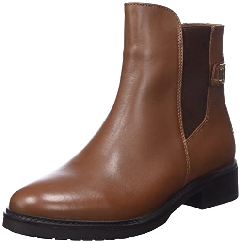 Tommy Hilfiger Damen Coin Leather Flat Boot FW0FW06749 Niedrige Stiefel, Braun (Winter Cognac), 40 EU von Tommy Hilfiger