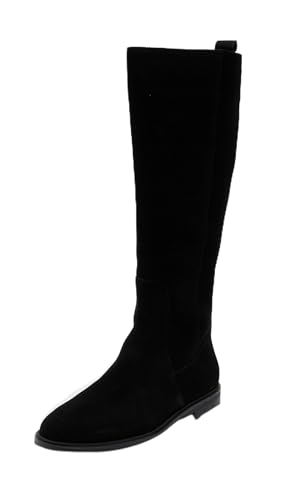 Tommy Hilfiger Damen Stiefel Suede Flach, Schwarz (Black), 38 von Tommy Hilfiger