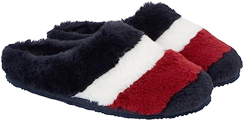 Tommy Hilfiger Damen Hausschuhe Flag Fur Home Slipper Plüsch, Mehrfarbig (Rwb), 35/36 von Tommy Hilfiger