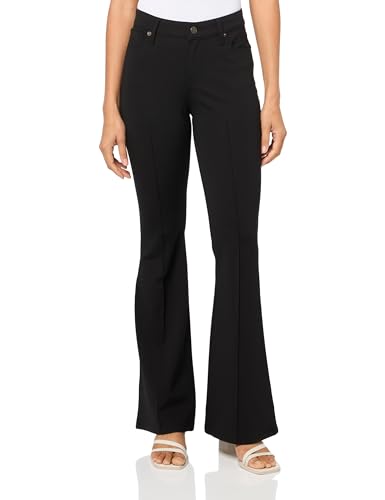 Tommy Hilfiger Damen Flared Solid Pintuck Sportswear Pants Hose, Schwarz, 46 von Tommy Hilfiger