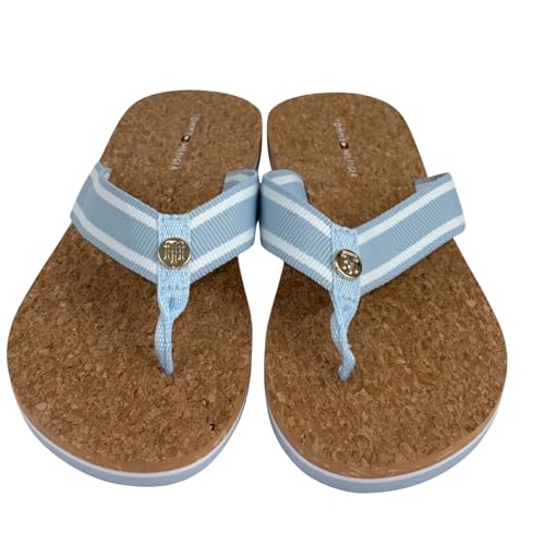 Tommy Hilfiger Damen-Flip-Flop-Sandalen, Hell, blau, 40-40.5 EU von Tommy Hilfiger