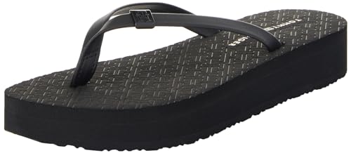 Tommy Hilfiger Damen Flip Flops Beach Sandal Badeschuhe, Schwarz (Black), 40 von Tommy Hilfiger