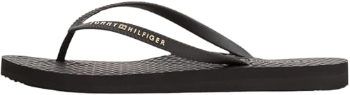 Tommy Hilfiger Damen Flip Flops Beach Sandal Zehentrenner, Schwarz (Black), 37 von Tommy Hilfiger