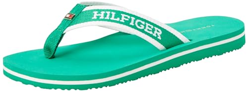 Tommy Hilfiger Damen Flip Flops Pool Slide Zehentrenner, Grün (Olympic Green), 37 von Tommy Hilfiger
