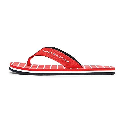 Tommy Hilfiger Damen Flip Flops Tommy Essential Rope Sandal Badeschuhe, Rot (Fireworks), 40 EU von Tommy Hilfiger