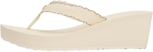 Tommy Hilfiger Damen Flip Flops Wedge Beach Sandal mit Plateau, Elfenbein (Muslin), 39 von Tommy Hilfiger