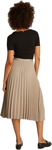 Tommy Hilfiger Damen Fluid Pleated Pull On Midi Skirt Fließender plissierter Midirock zum Überziehen, WW0WW43886, Beige (Beige), 32 von Tommy Hilfiger