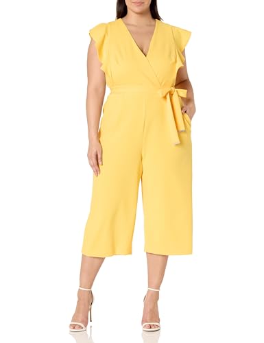 Tommy Hilfiger Damen Flutter Jumpsuit Kleid, Daffodil, 14W US von Tommy Hilfiger