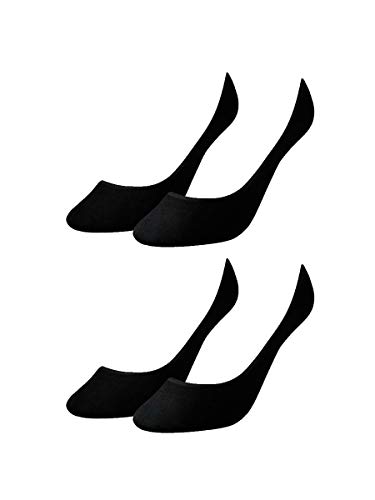 Tommy Hilfiger Damen Footie Invisible I perfekte Füßlinge für flache Schuhe im 4er Pack I black (200) in Größe 39-42 von Tommy Hilfiger
