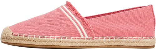 Tommy Hilfiger Damen Espadrilles Fringe Canvas Closed mit Logo, Rot (Washed Cherry), 42 von Tommy Hilfiger