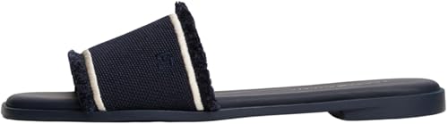Tommy Hilfiger Damen Sandalen Fringe Canvas Flat Elegant, Blau (Space Blue), 36 von Tommy Hilfiger