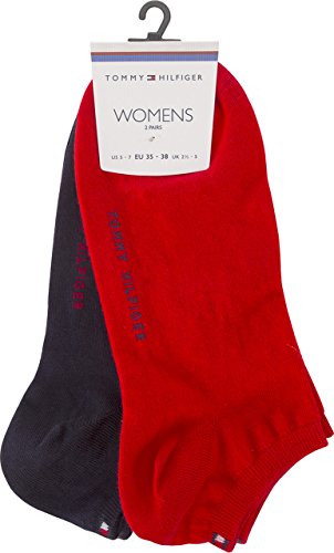 Tommy Hilfiger Frauen Sneaker Trainer Socken, Tommy Red, 35/38 (2er Pack) von Tommy Hilfiger