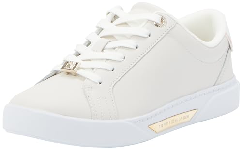 Tommy Hilfiger Damen Court-Sneaker Schuhe, Beige (Misty Coast), 36 EU von Tommy Hilfiger