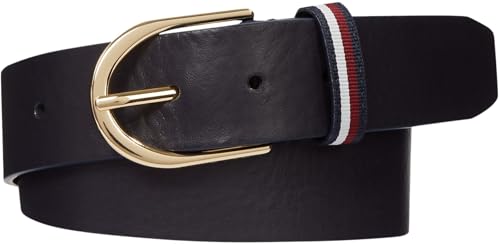 Tommy Hilfiger Damen Gürtel Casual 3,5 cm aus Leder, Blau (Space Blue), 75 cm von Tommy Hilfiger