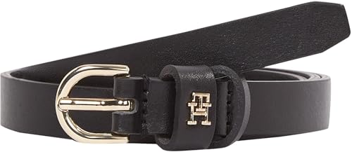 Tommy Hilfiger Damen Gürtel Essential Effortless 1,5 cm Schmal, Schwarz (Black), 90 cm von Tommy Hilfiger