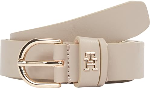 Tommy Hilfiger Damen Gürtel Essential Effortless 2,5 cm Ledergürtel, Beige (Sandalwood), 90 cm von Tommy Hilfiger