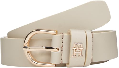 Tommy Hilfiger Damen Gürtel Essential Effortless 2,5 cm Ledergürtel, Beige (Sugarcane), 115 cm von Tommy Hilfiger