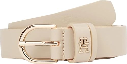 Tommy Hilfiger Damen Gürtel Essential Effortless 2,5 cm Ledergürtel, Beige (Sugarcane), 75 cm von Tommy Hilfiger