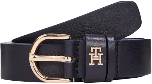 Tommy Hilfiger Damen Gürtel Essential Effortless 2,5 cm Ledergürtel, Blau (Space Blue), 70 cm von Tommy Hilfiger