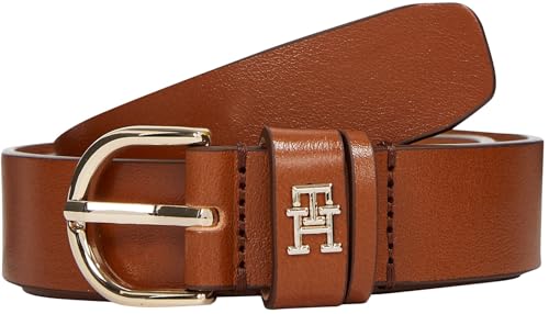 Tommy Hilfiger Damen Gürtel Essential Effortless 2,5 cm Ledergürtel, Braun (Cognac), 130 cm von Tommy Hilfiger
