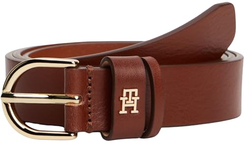 Tommy Hilfiger Damen Gürtel Essential Effortless 2,5 cm Ledergürtel, Braun (Winter Cognac), 90 cm von Tommy Hilfiger