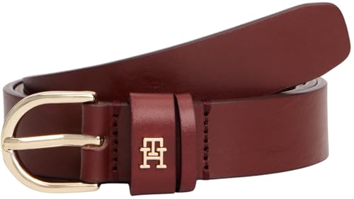 Tommy Hilfiger Damen Gürtel Essential Effortless 2,5 cm Ledergürtel, Rot (Deep Rouge), 70 cm von Tommy Hilfiger
