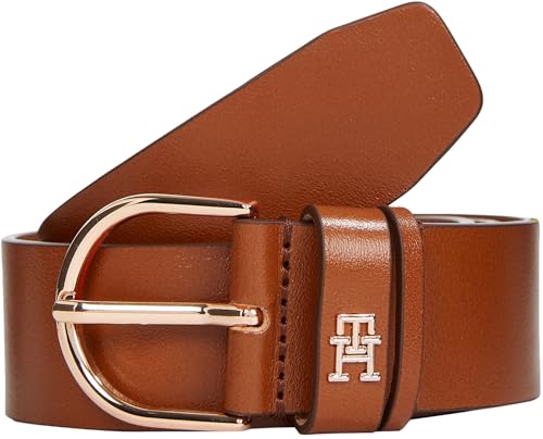 Tommy Hilfiger Damen Gürtel Essential Effortless 3,5 cm mit Dornschließe, Braun (Cognac), 80 cm von Tommy Hilfiger