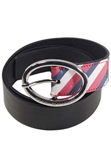 Tommy Hilfiger Damen Gürtel Jeansgürtel Oval Buckle Belt 3,5 Leder 90cm Schwarz von Tommy Hilfiger