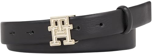 Tommy Hilfiger Damen Gürtel Logo 2.5 aus Leder, Schwarz (Black), 70 cm von Tommy Hilfiger