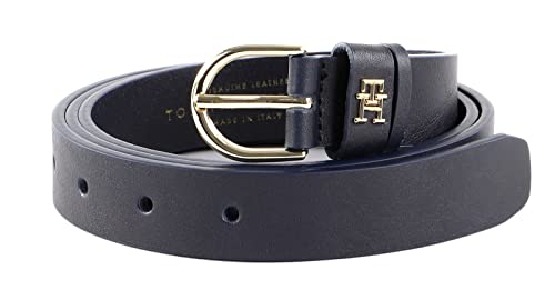 Tommy Hilfiger Damen Gürtel TH Timeless 2.5 Ledergürtel, Blau (Space Blue), 135 von Tommy Hilfiger