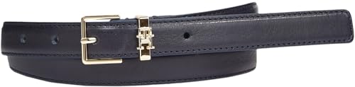 Tommy Hilfiger Damen Gürtel Th Square High Waist 2.0 aus Leder, Blau (Space Blue), 100 cm von Tommy Hilfiger