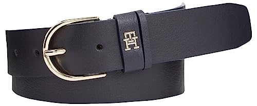 Tommy Hilfiger Damen Gürtel Timeless 3,5 cm Ledergürtel, Blau (Space Blue), 70 von Tommy Hilfiger