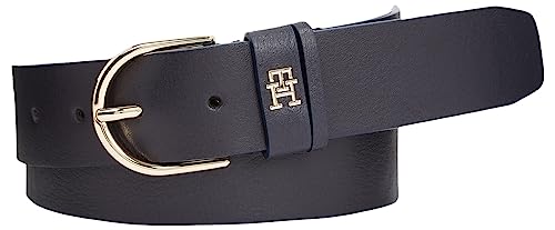 Tommy Hilfiger Damen Gürtel Timeless 3,5 cm Ledergürtel, Blau (Space Blue), 75 von Tommy Hilfiger