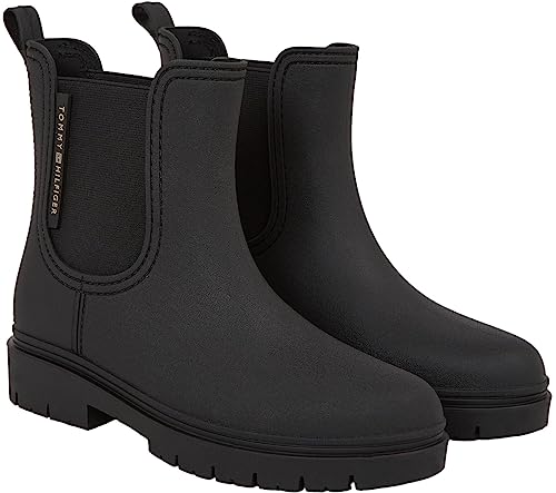 Tommy Hilfiger Damen Gummistiefel Essential Rainbootie Halbhoch, Schwarz (Black), 40 von Tommy Hilfiger