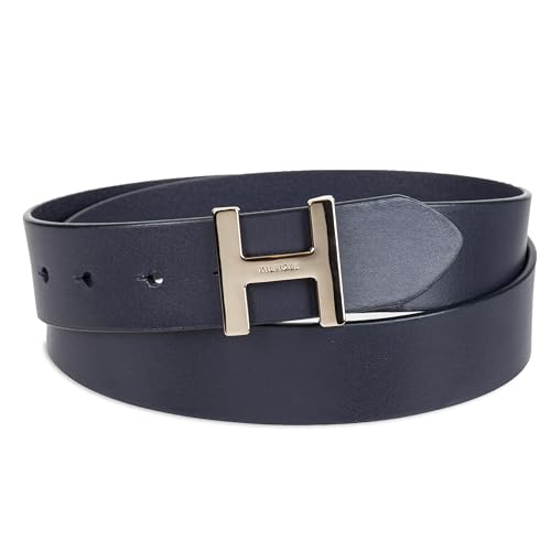 Tommy Hilfiger Damen H Plaque Buckle Belt Gürtel, Marineblau, L von Tommy Hilfiger