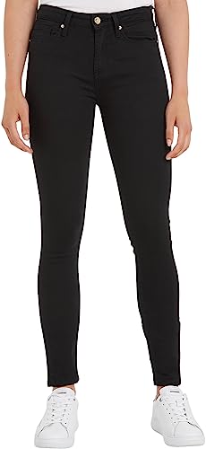 Tommy Hilfiger Damen Jeans Heritage Como Skinny RW Stretch, Schwarz (Masters Black), 25W / 28L von Tommy Hilfiger