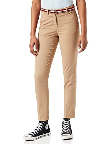 Tommy Hilfiger Damen Hailey Slim CO Tencel Chino Pant Hose, Beige, 36W (Regular) von Tommy Hilfiger