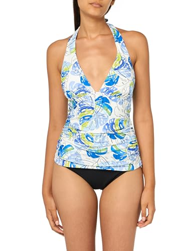 Tommy Hilfiger Damen Halter Top Tankini-Oberteil, Blauer Tropisch, XX-Large von Tommy Hilfiger