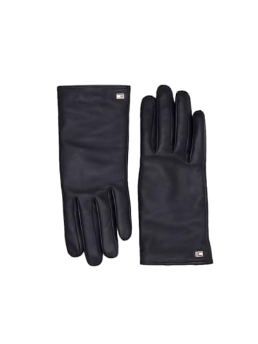 Tommy Hilfiger Damen Handschuhe Leder Essential Flag Leather Gloves S-M Blau von Tommy Hilfiger
