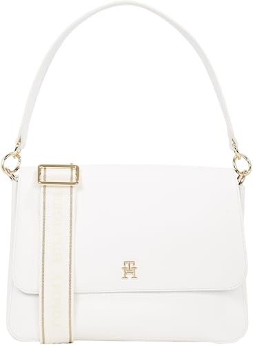 Tommy Hilfiger Damen Schultertasche Joy mit Logo, Weiß (Ecru), Einheitsgröße von Tommy Hilfiger