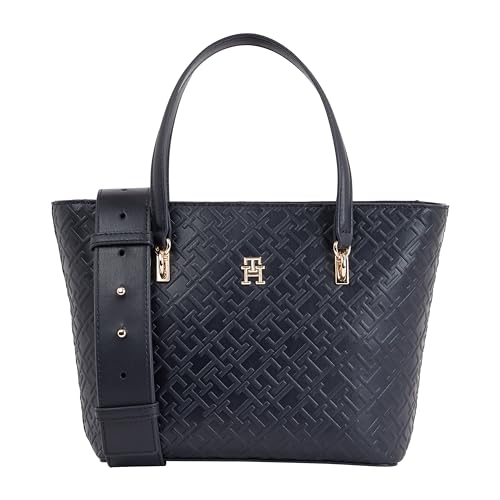 Tommy Hilfiger Damen Handtasche Tasche Henkeltasche TH Refined Mini Tote Blau von Tommy Hilfiger