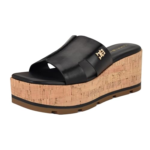 Tommy Hilfiger Damen Heliena Keilsandalen, Schwarz, 40 EU von Tommy Hilfiger