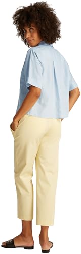 Tommy Hilfiger Damen Hemd Linen Relaxed Kurzarm, Blau (Breezy Blue), 40 von Tommy Hilfiger