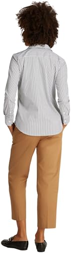 Tommy Hilfiger Damen Hemd Poplin Regular Fit, Mehrfarbig (Classic Ithaca/Dark Night Navy), 34 von Tommy Hilfiger